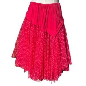 KOKOMARINA Antoine Coelenbier Red Polka Dot Tulle Dopamine Dressing Skirt Small